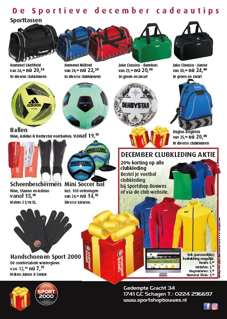 Scoor je decembercadeau bij Sportshop Bouwes!