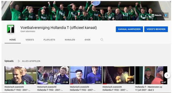 Screenshot YouTube-kanaal Hollandia T