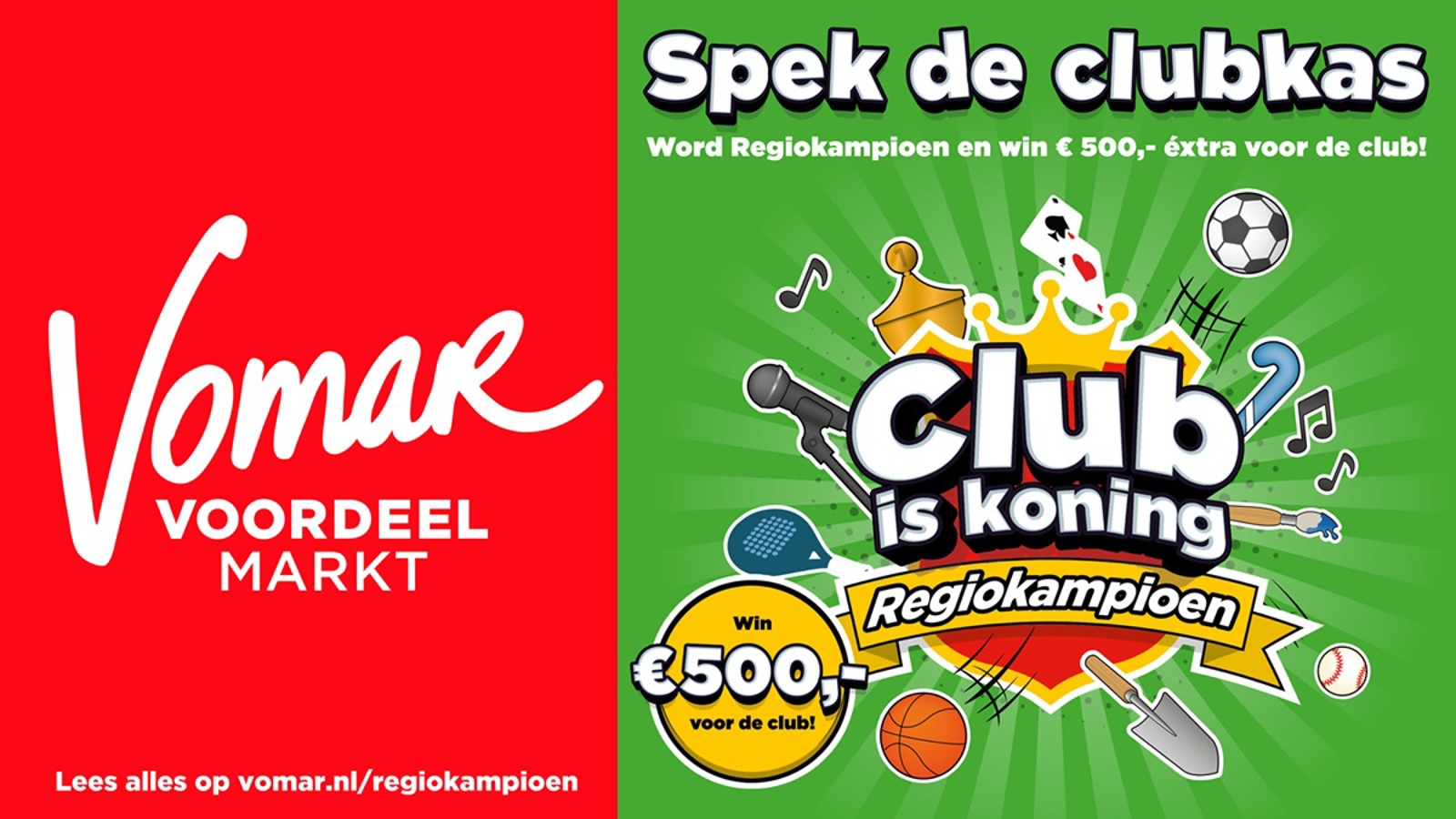 Spek onze clubkas met clubmunten van Vomar!